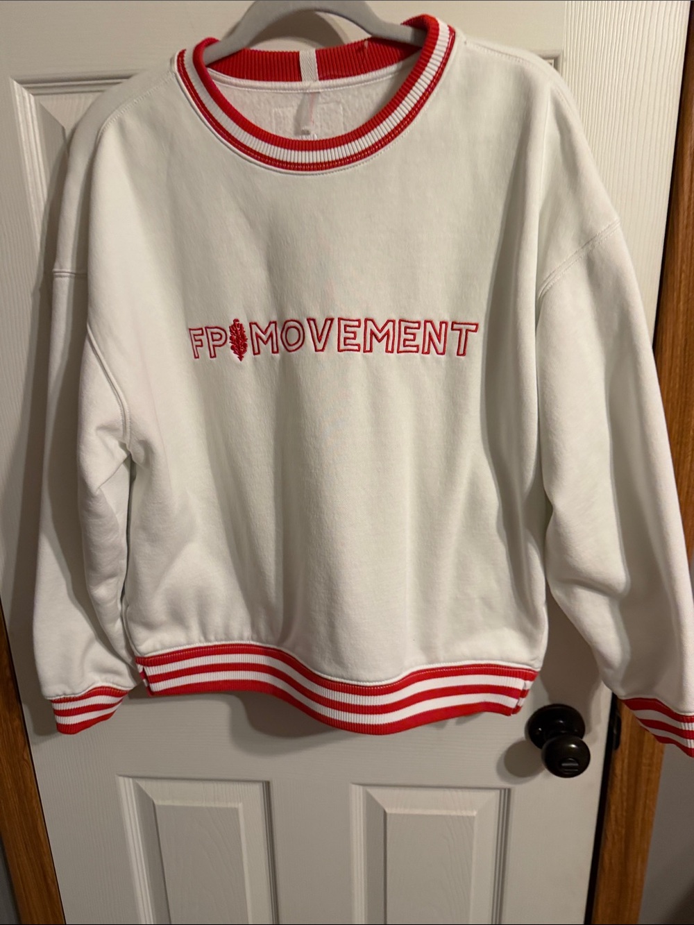 FP Movement by Free People Blue Crewneck Sweatshirt with White Stripes sold out - Picture 4 of 6